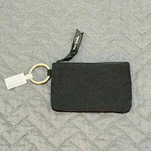 Vera Bradley Black ID Coin Pouch with Key Ring